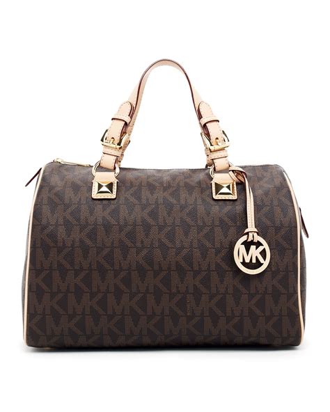 michael kors grayson large satchel brown|Michael Kors large satchel purse.